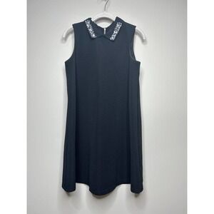 Asos Maternity Black A-Line Sleeveless Dress Size 2 Jeweled Collar